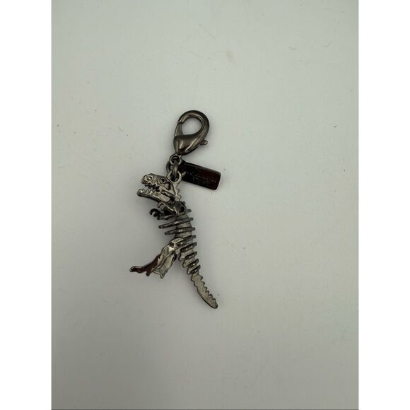 Coach Rare Rexy Dinosaur Dinky Rogue Charm Gunmetal - Picture 1 of 6